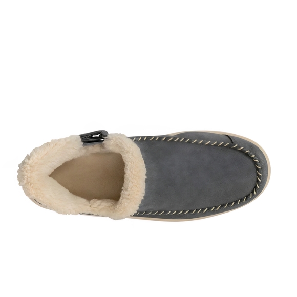 Orthofeet Women's Lorin Hands-Free Suede Slipper-Shoes Gray - Picture 3 of 9